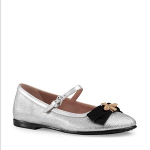 Gucci Metallic Leather Mary Jane Flat, Kids